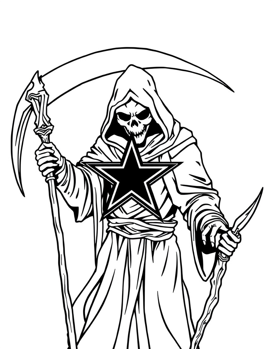Dallas cowboys logo and grim reaper