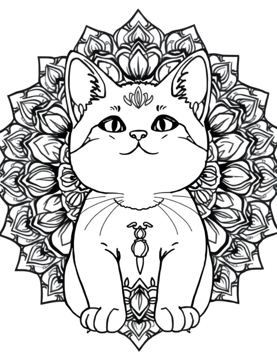 mandala of cute cat