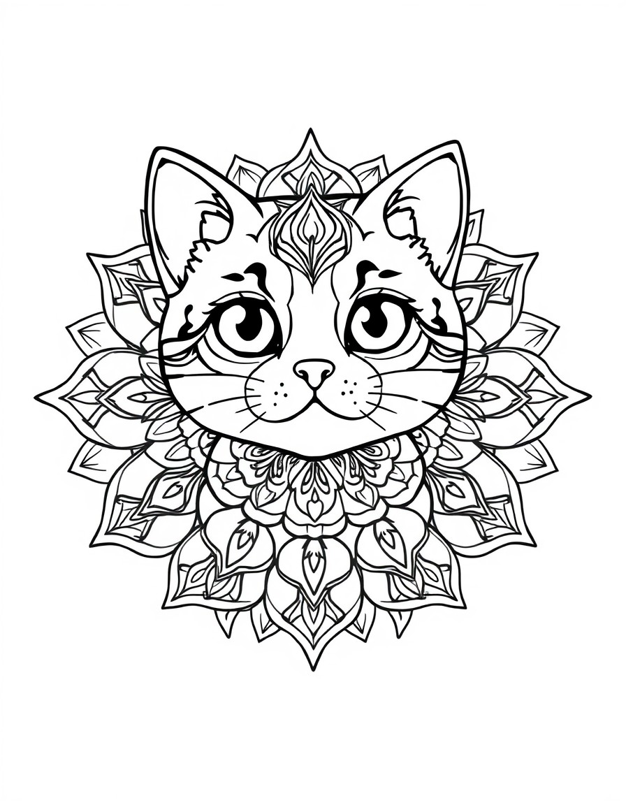 mandala of cute cat
