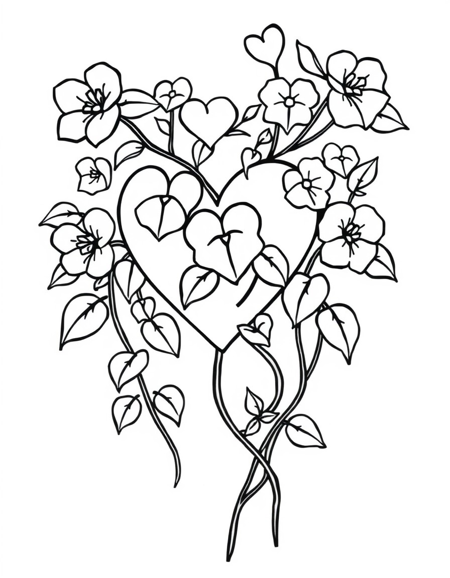 Vining heart shaped flowers