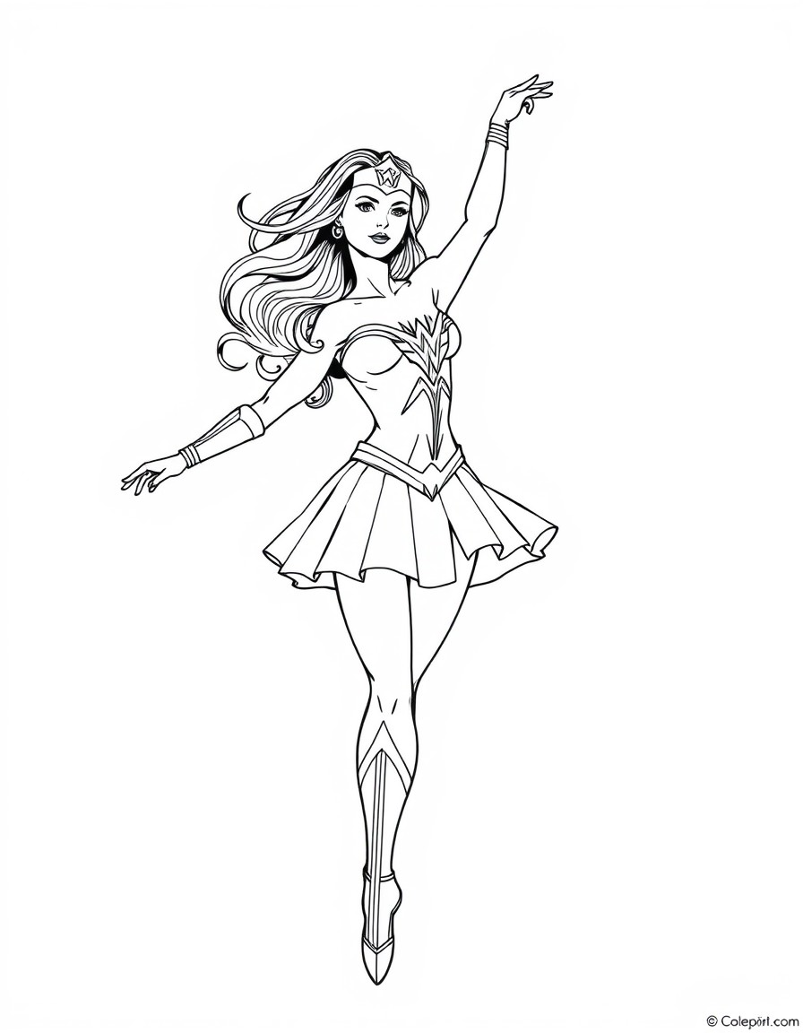 Wonderwoman doing ballet