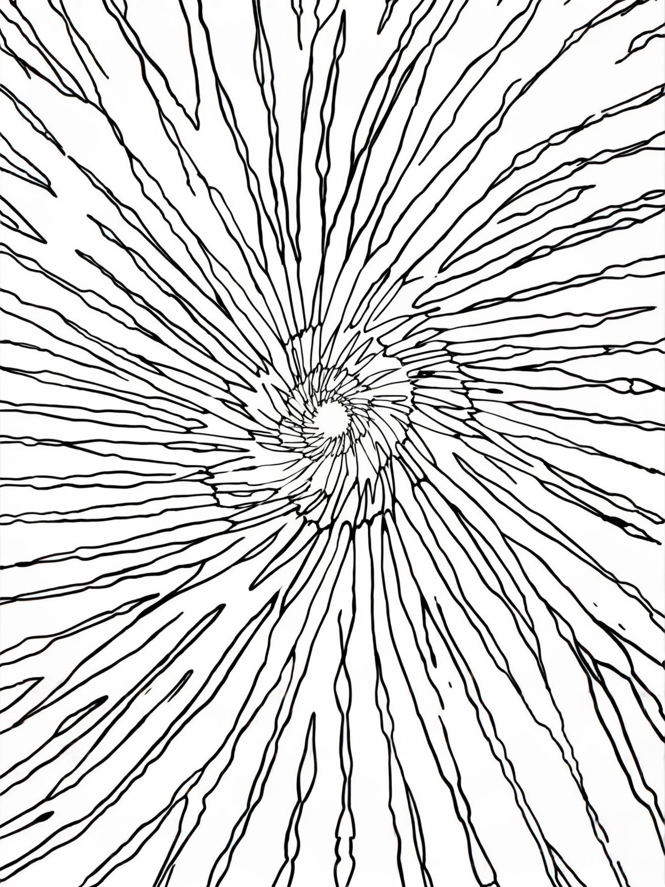 spiral tie-dye with complex intricate pattern