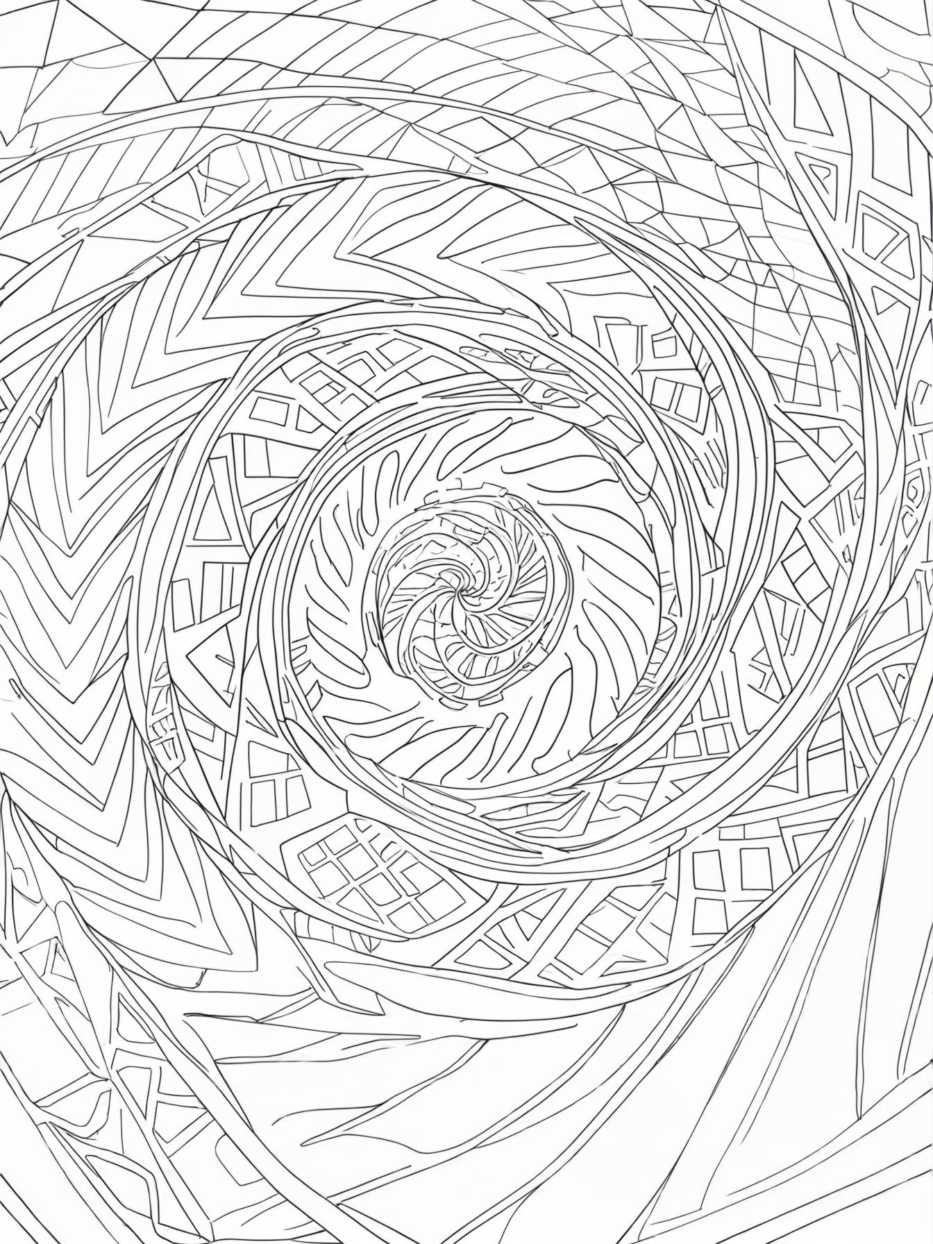 spiral with complex pattern that twists and turns