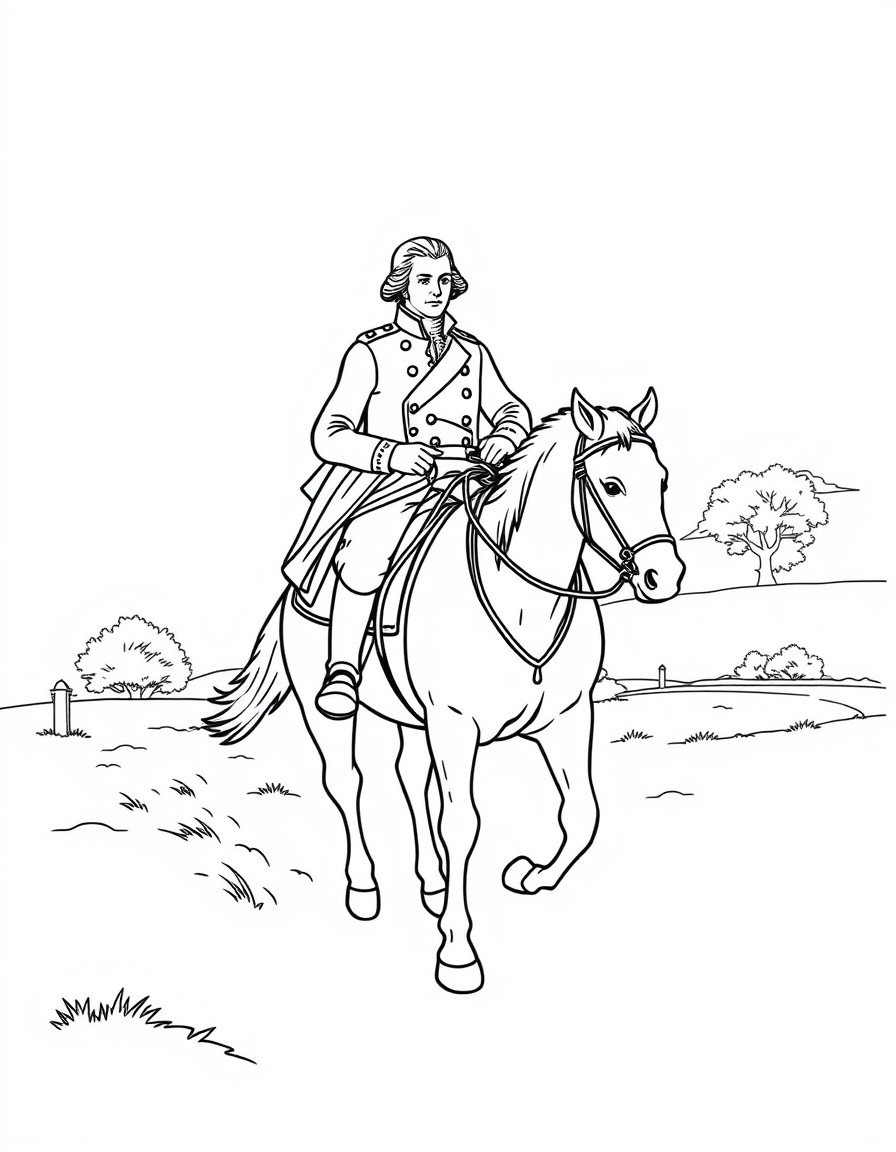 George Washington riding his horse toward Mount Vernon on December 24 1783