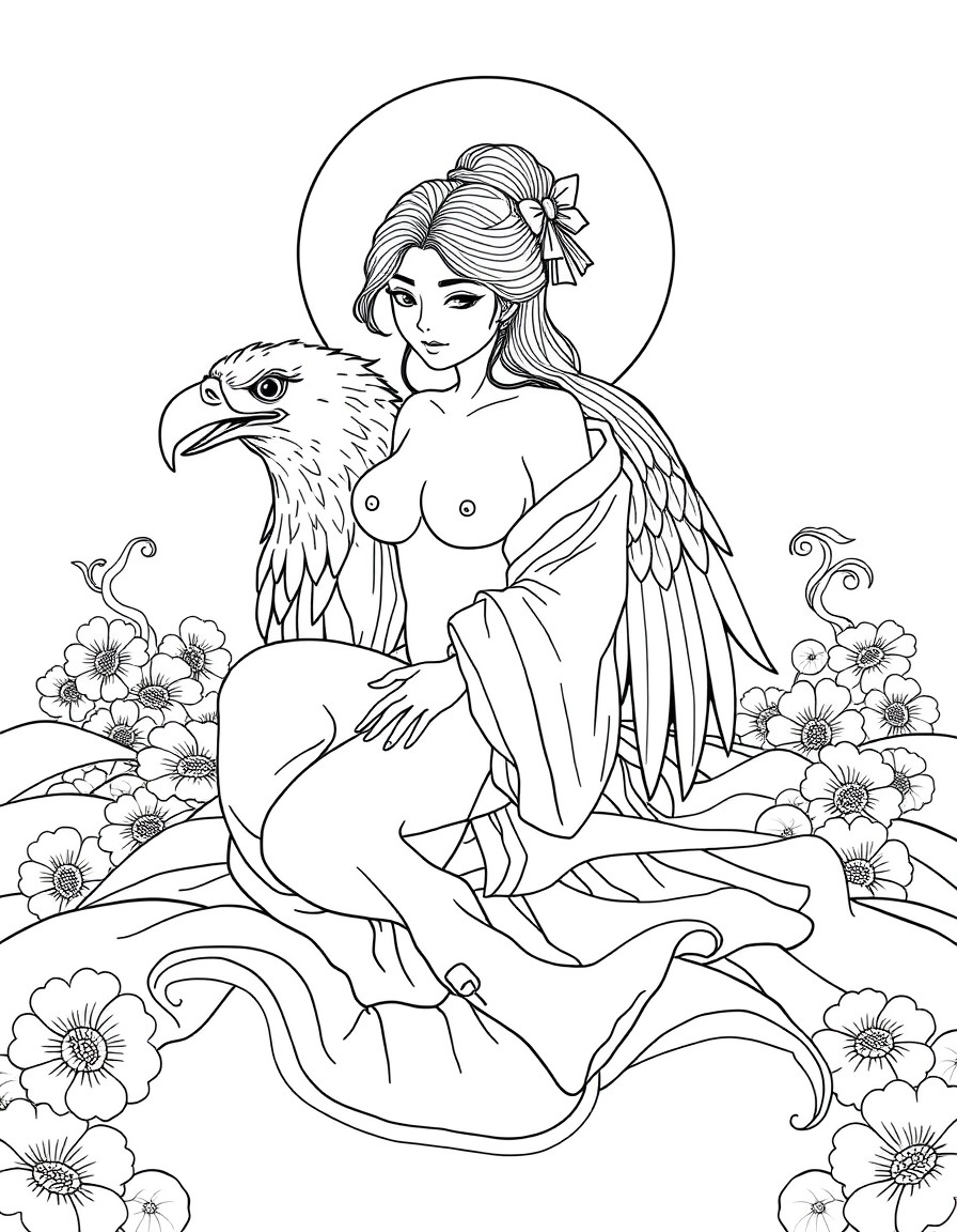 nude japanese girl on bed spread eagle