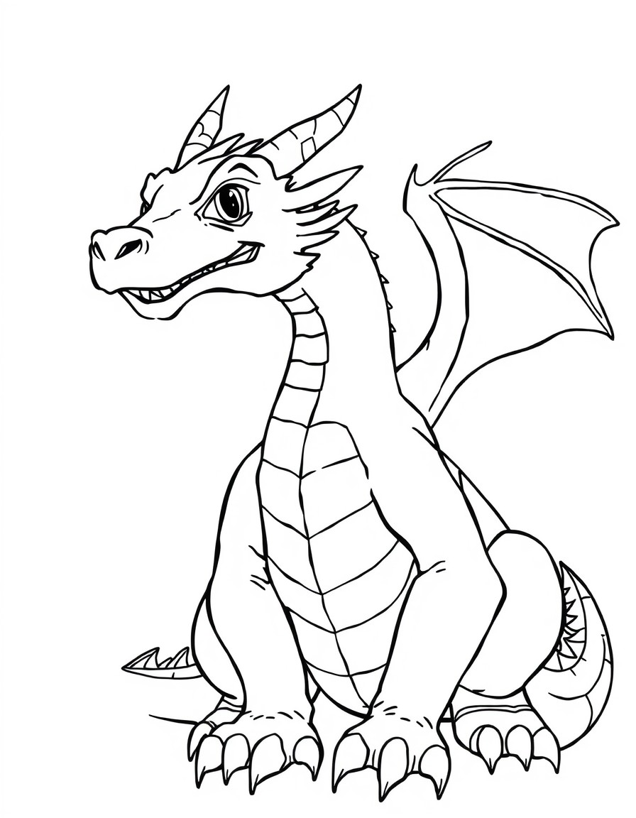 majestic realistic dragon with confident expression looking somewhere