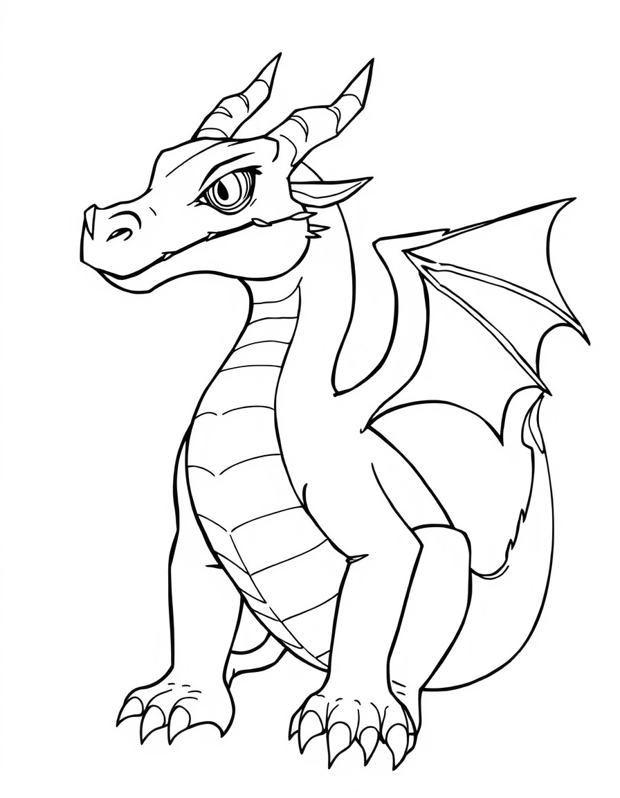 majestic realistic dragon with confident expression looking somewhere