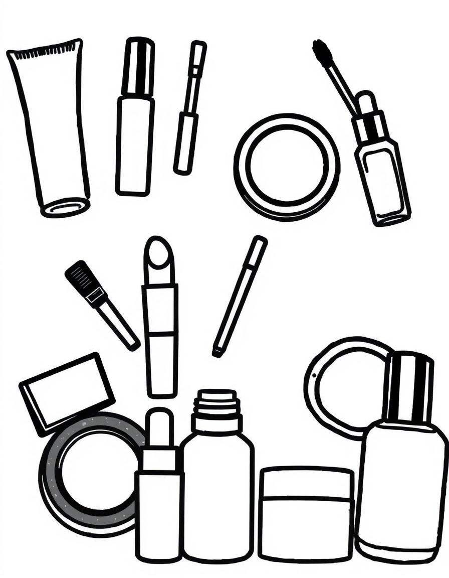 Various makeup products