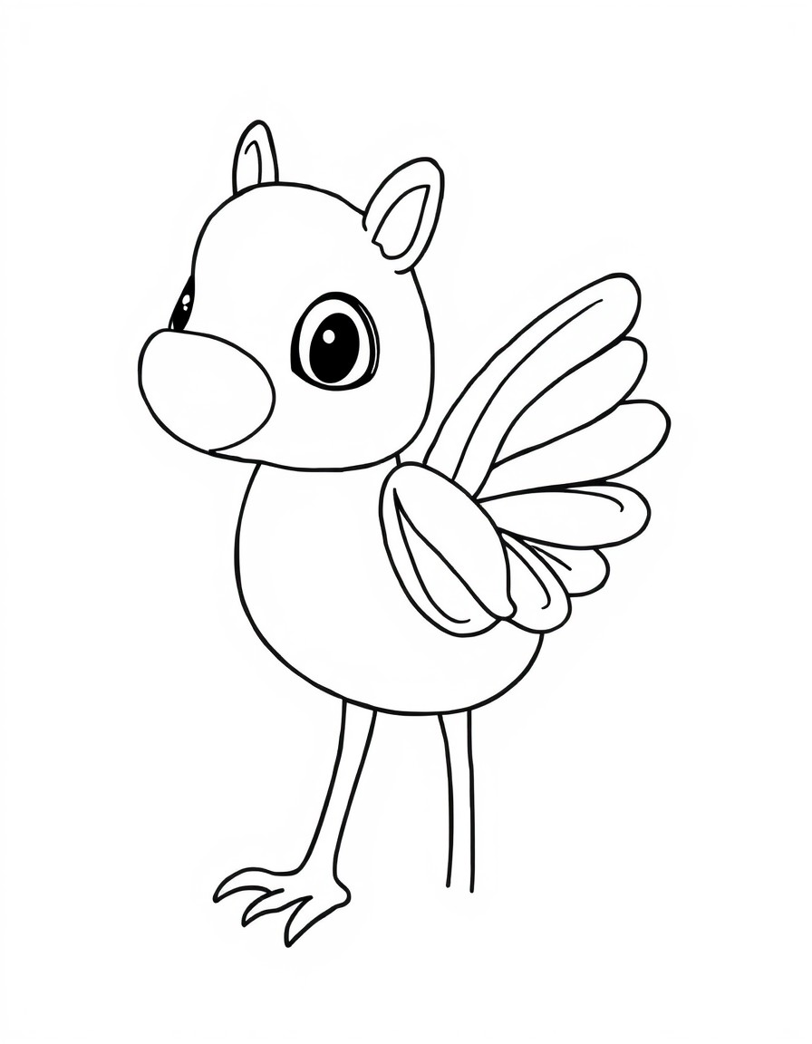 coloring page with pure white background and solid black lines only, no grayscale or shading: , thick black outlines, large clear spaces perfect for young children, clear outlines with good coloring spaces, perfect for printing