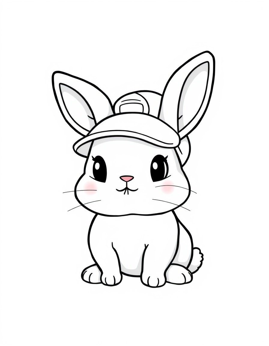 A cute bunny with Cap. create png without background