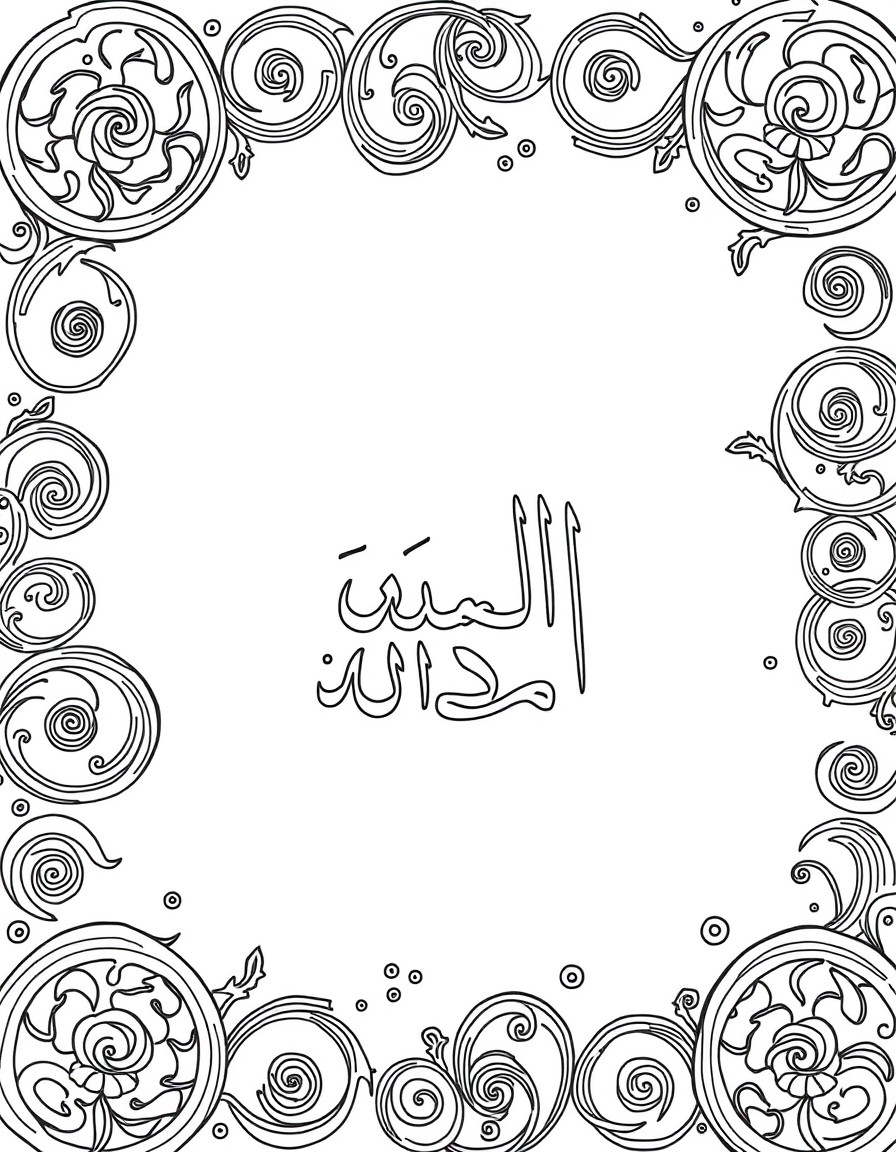 Swirls and circles and ancient Arabic fonts allover the page