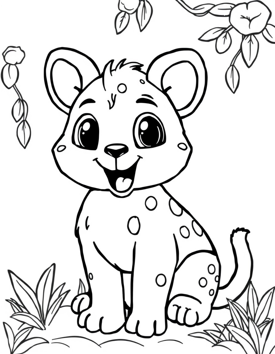 super cute animal characters coloring pages