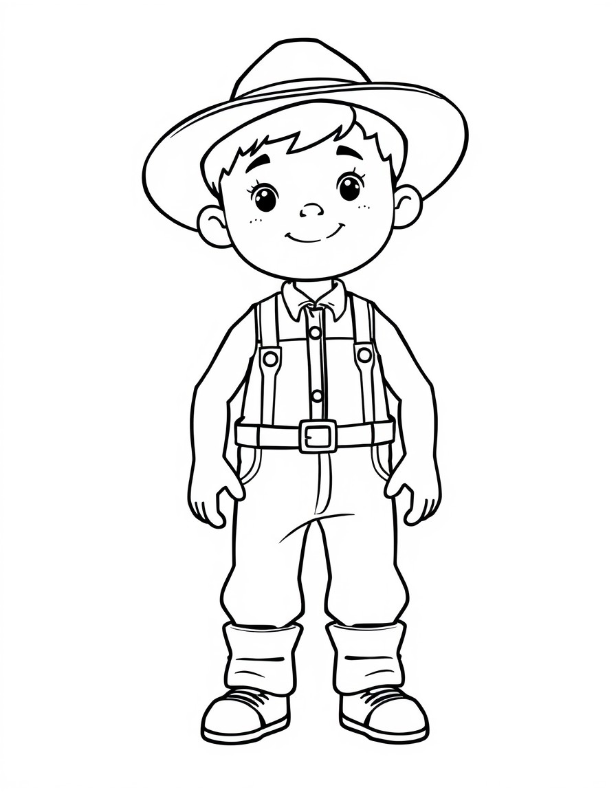 Garito con traje de agricultor