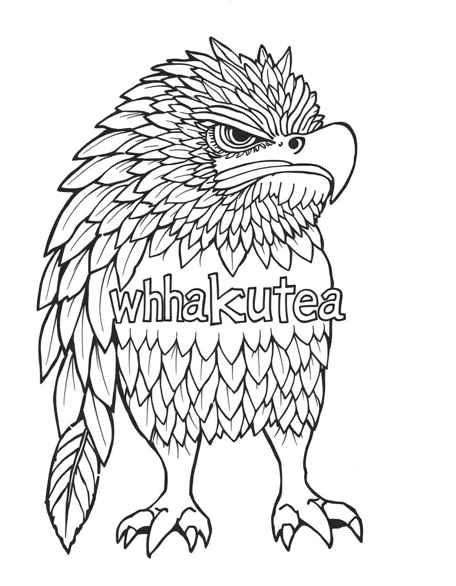 Hello, can you pleaser generate a A colouring in page for 16yr olds, that represents the Rangiora High School value of respect whakautea. I would like the word whakautea in it please The drawing sh
