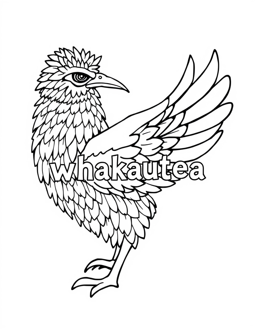Hello, can you pleaser generate a A colouring in page for 16yr olds, that represents the Rangiora High School value of respect whakautea. I would like the word whakautea in it please The drawing sh