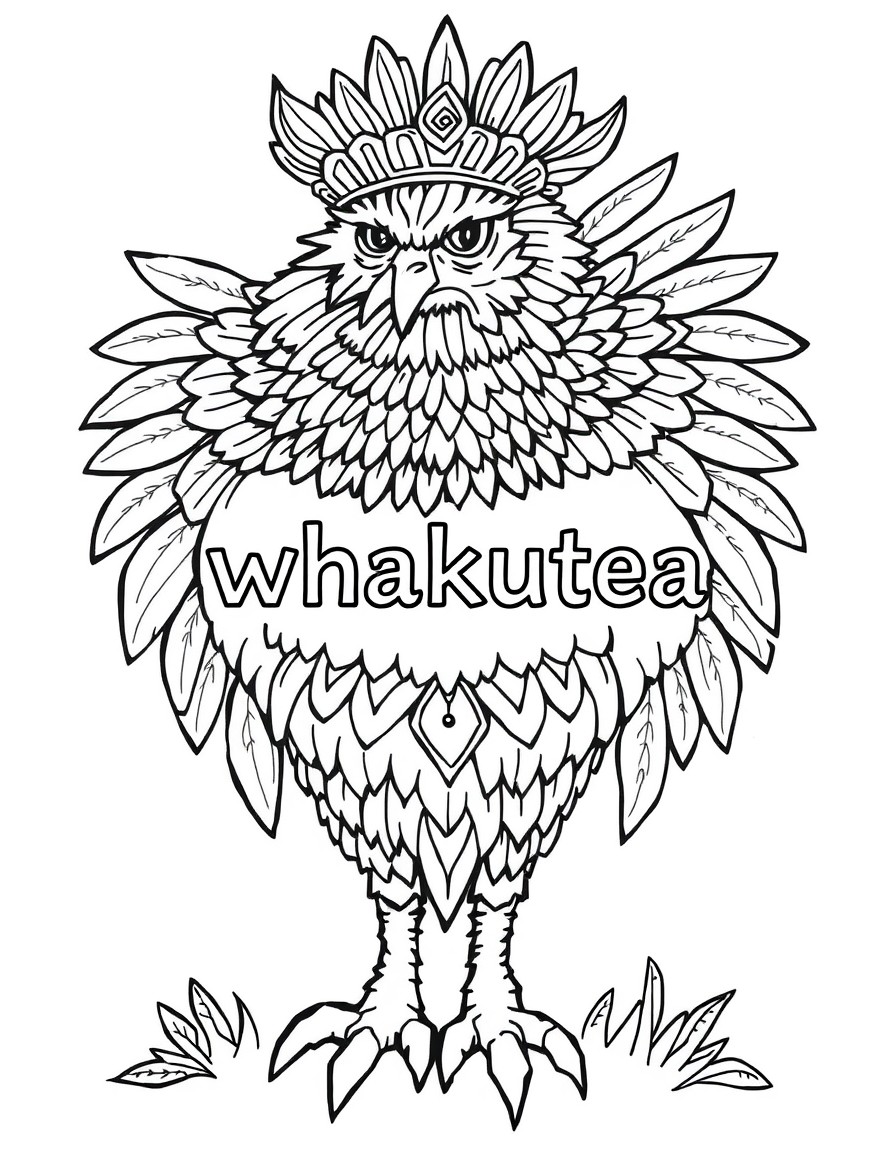 Hello, can you pleaser generate a A colouring in page for 16yr olds, that represents the Rangiora High School value of respect whakautea. I would like the word whakautea in it please The drawing sh