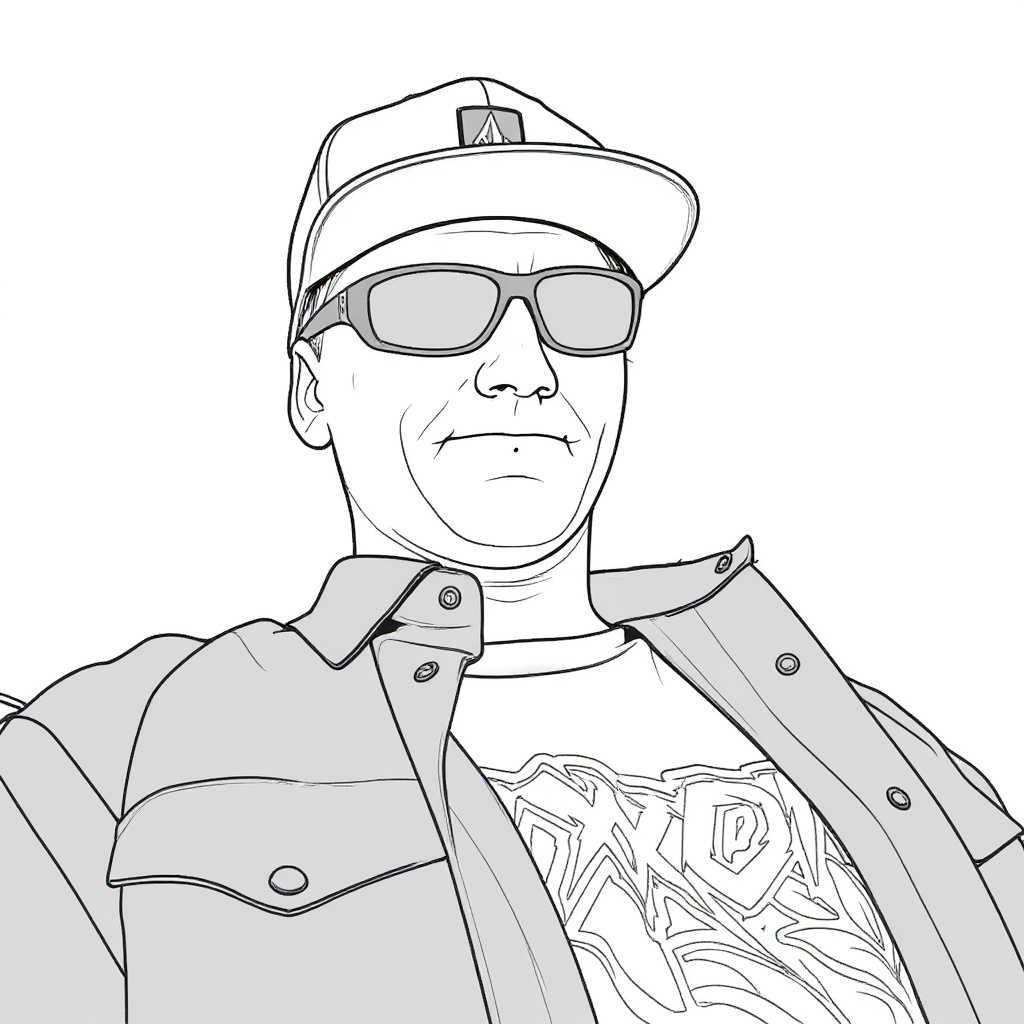 Make this a high-quality black and white COLORING PAGE with white background, only black lines, NO big gray areas, and clear, thick bold outlines, well-defined shapes, and clean edges. Remove all shad