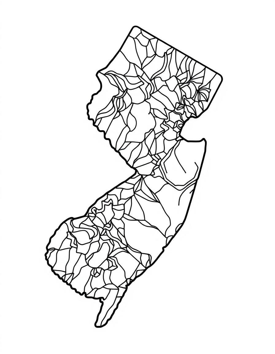 State of New Jersey Coloring Page
