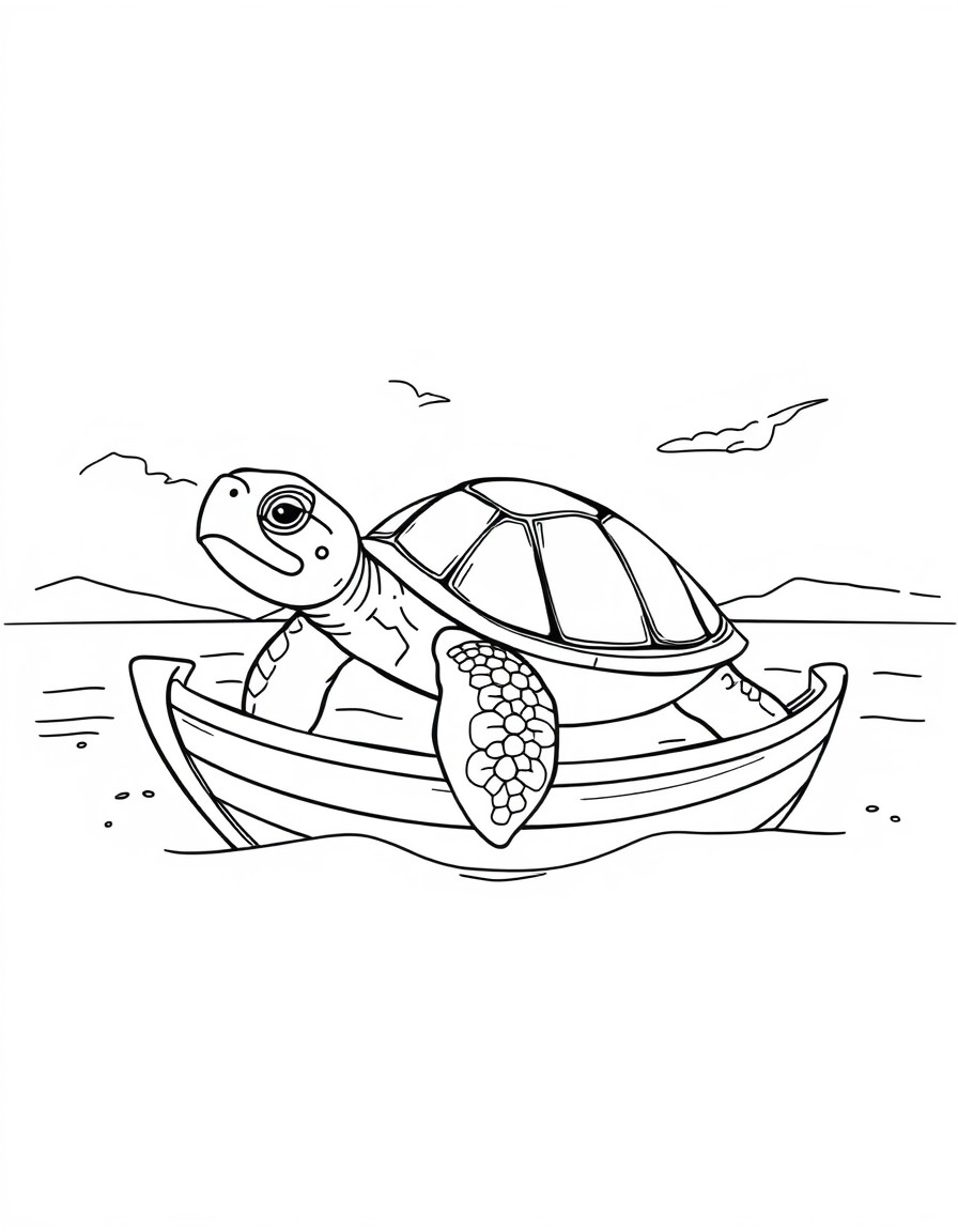 turtle on the boat