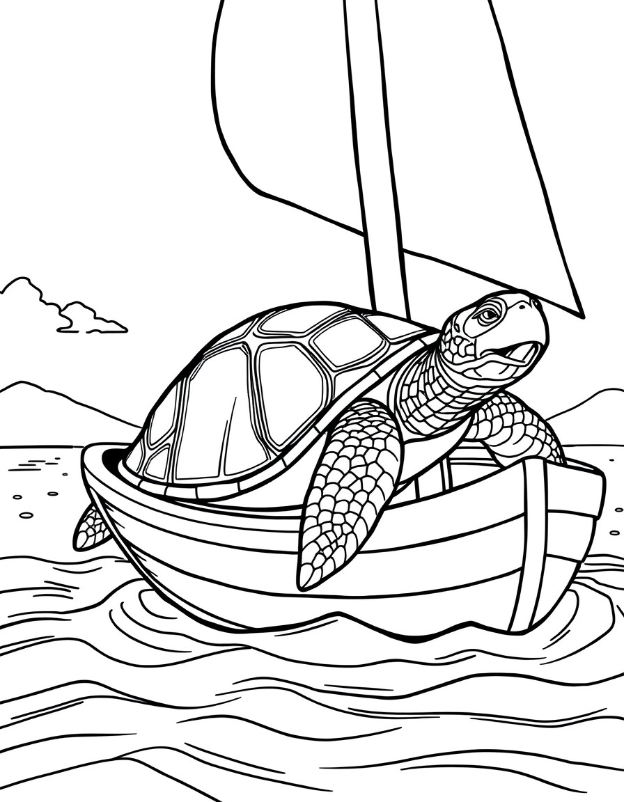 turtle on the boat
