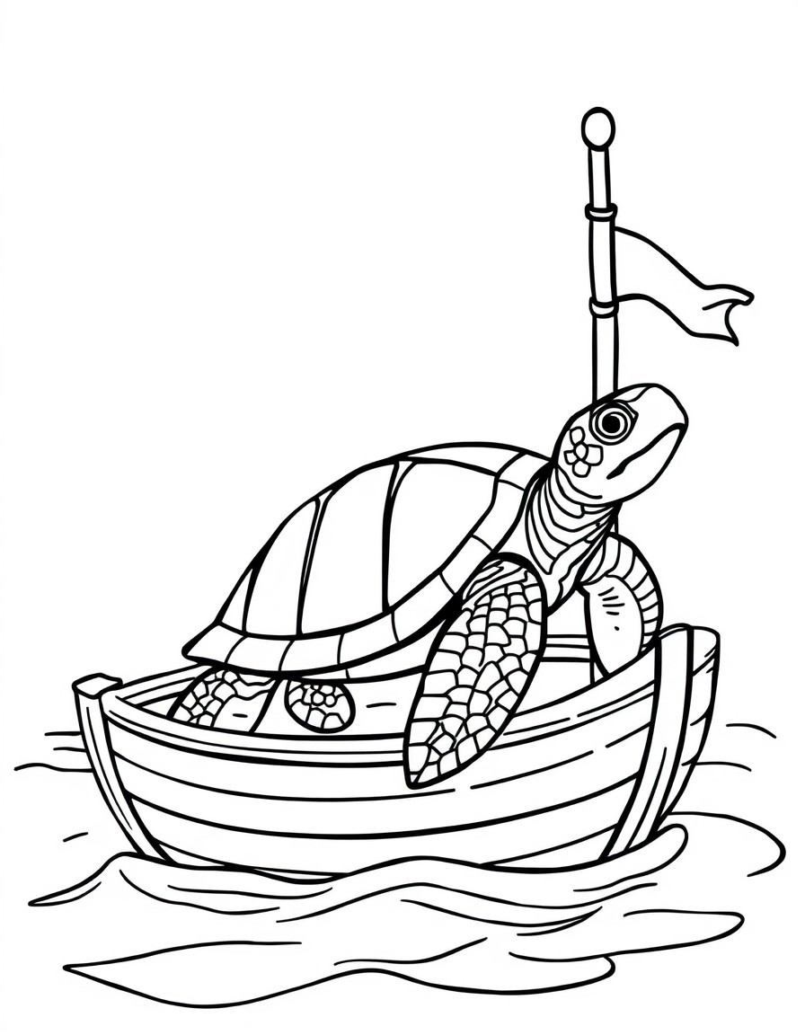 turtle on the boat