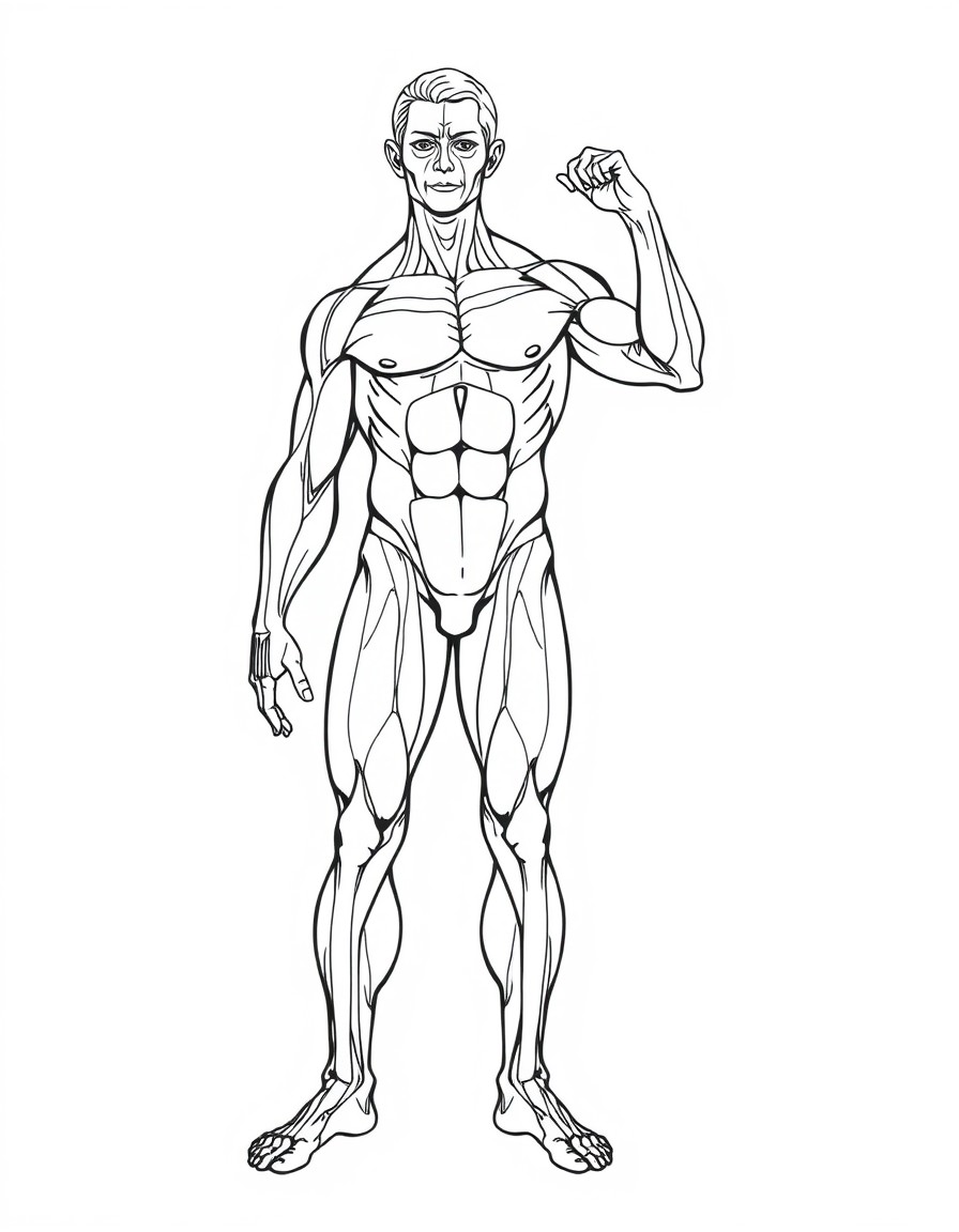 Un cuerpo en posicin anatmica que represente el sistema musculoesqueltico.