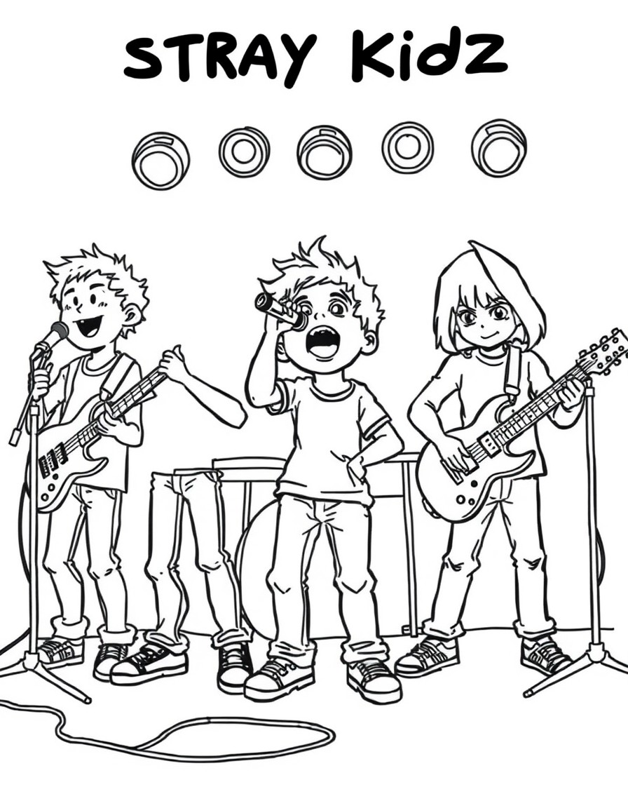 Stray Kidz performing a song