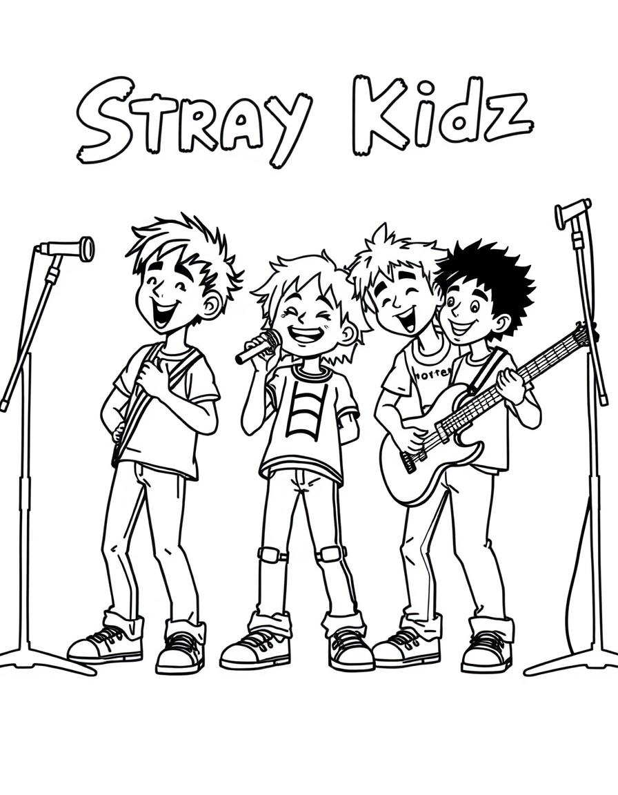 Stray Kidz performing a song