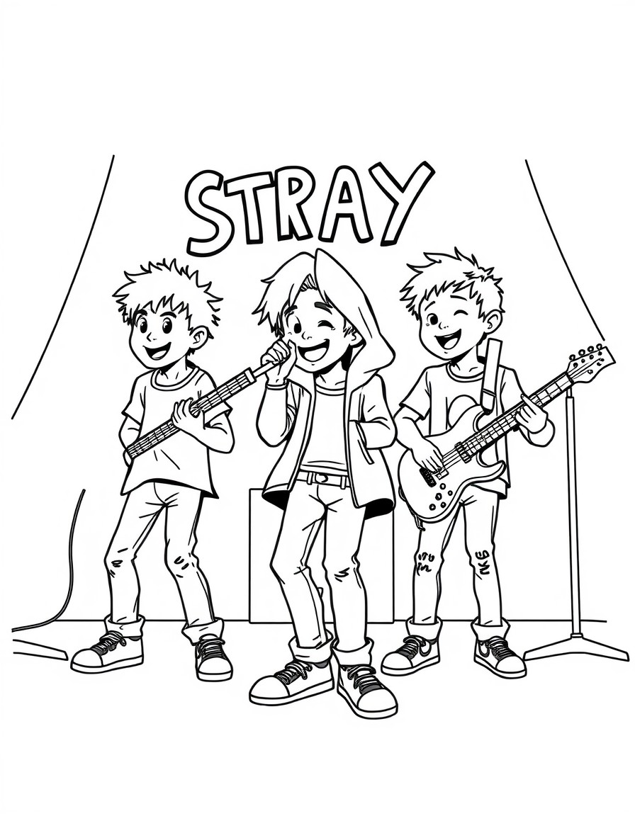 Stray Kidz performing a song