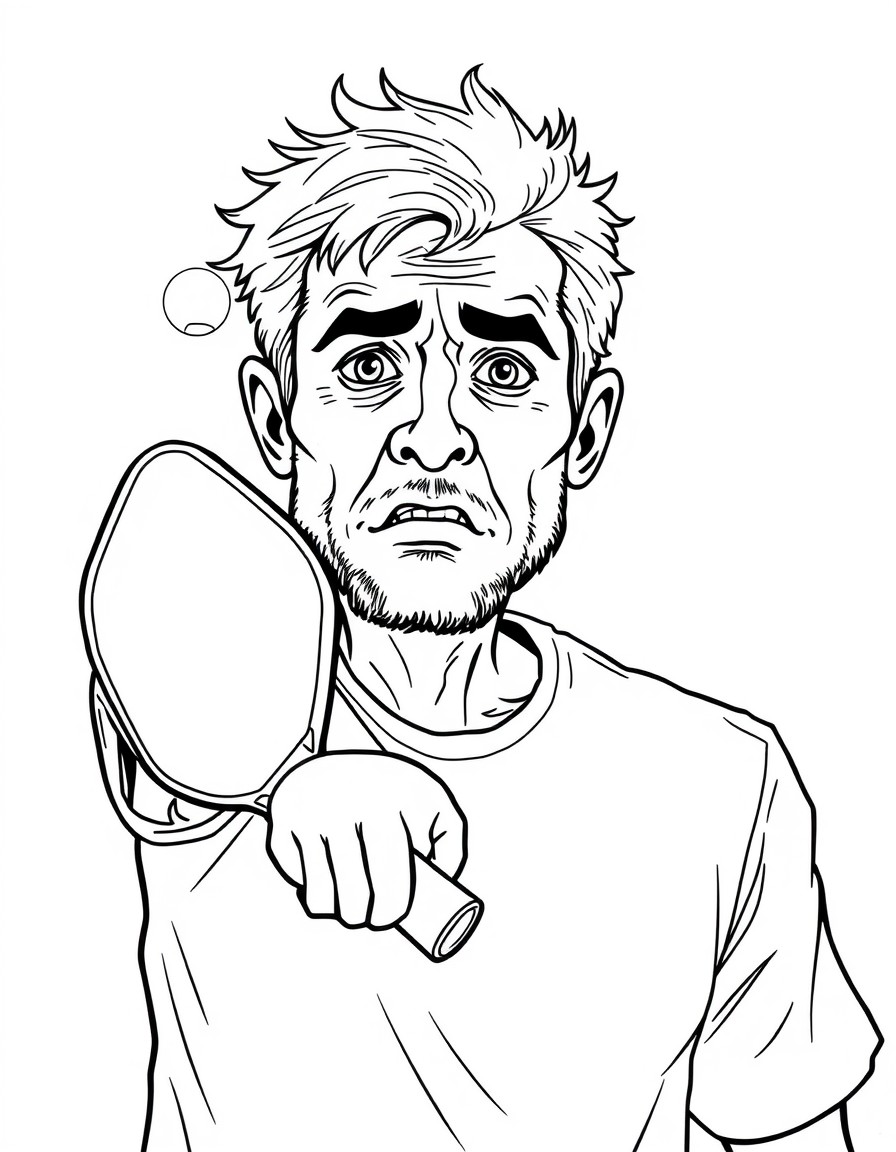 A man is frustrated after hitting a bad pickleball shot