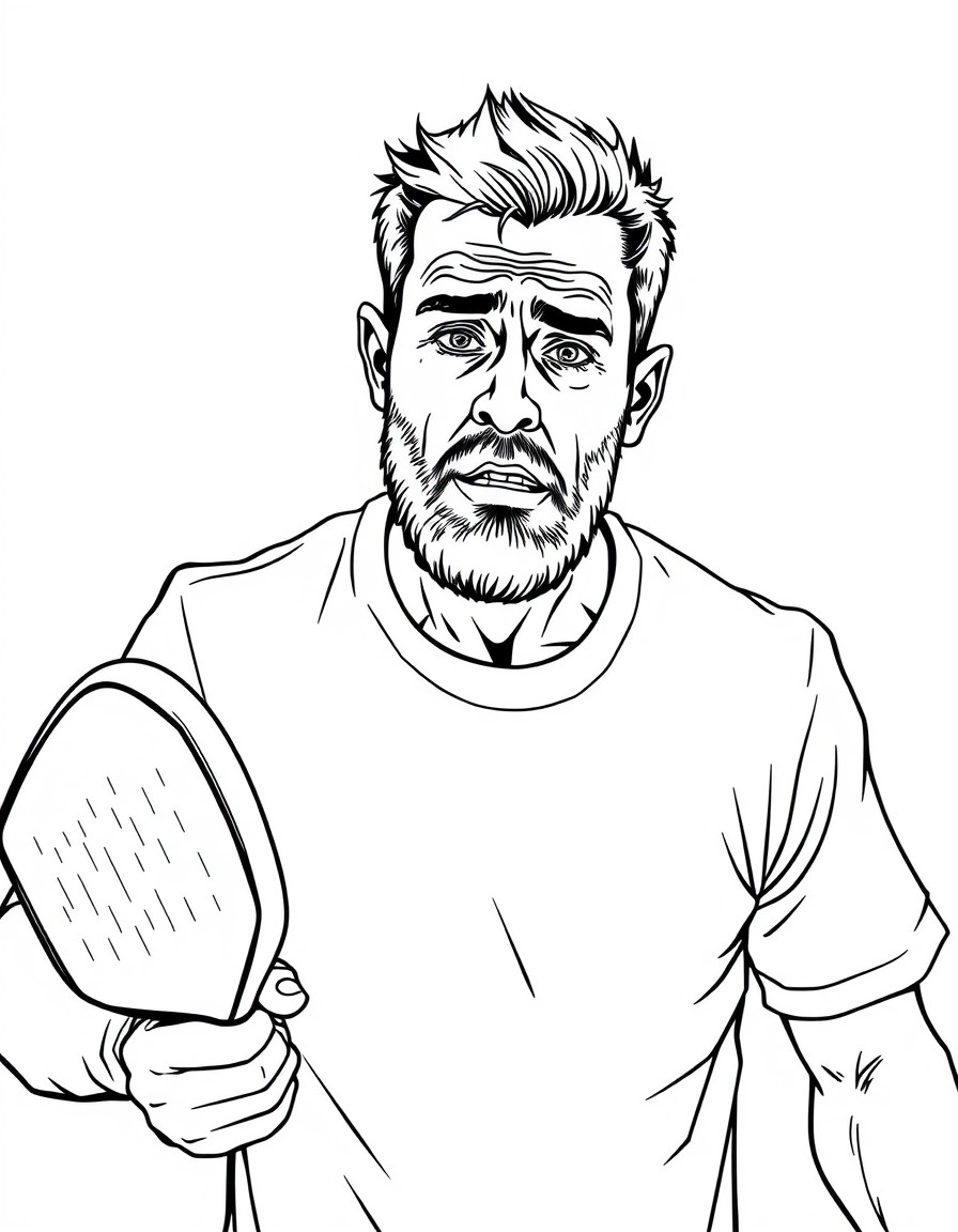 A man is frustrated after hitting a bad pickleball shot