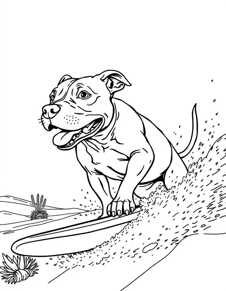 Pitbull surfing en el desierto