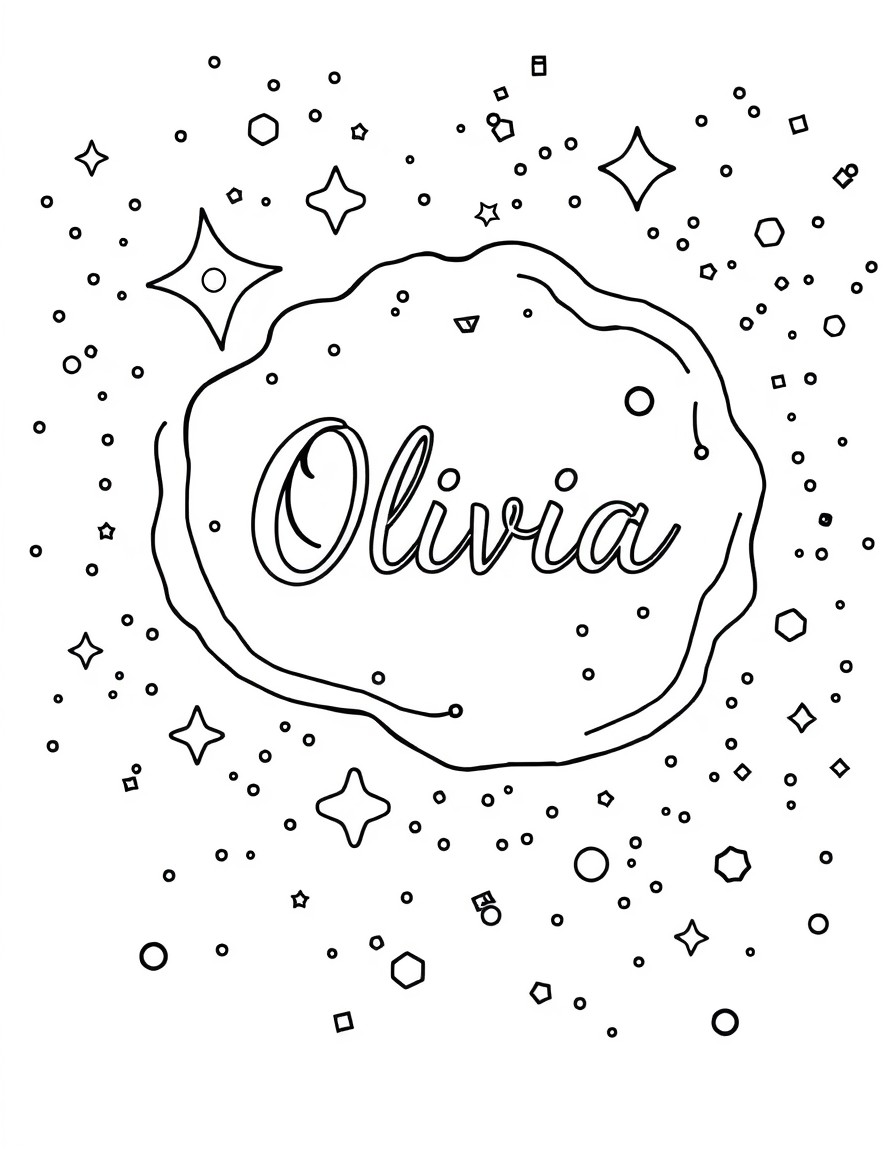 Galaxy with Olivia written in cursive