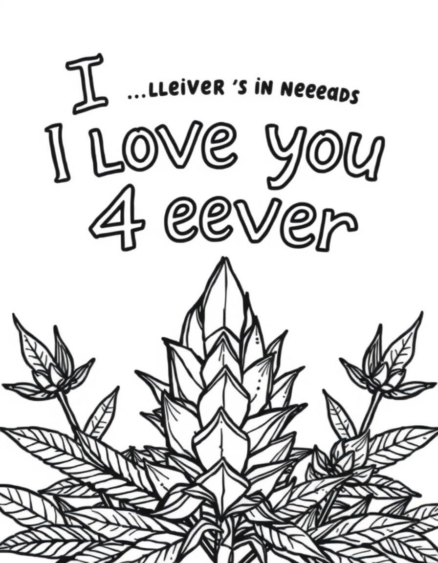 It needs to include I love you 4 ever and weed buds and it needs to say weed be lost without you