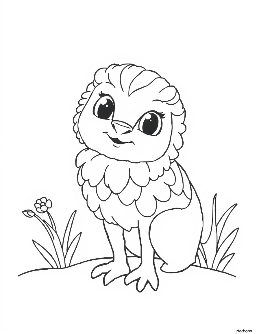 black and white outline, ready for coloring, coloring page with white background and black lines of: , simple black outlines, large clear spaces perfect for kids coloring