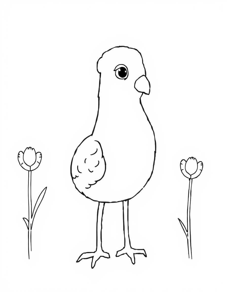 black and white outline, ready for coloring, coloring page with white background and black lines of: , simple black outlines, large clear spaces perfect for kids coloring