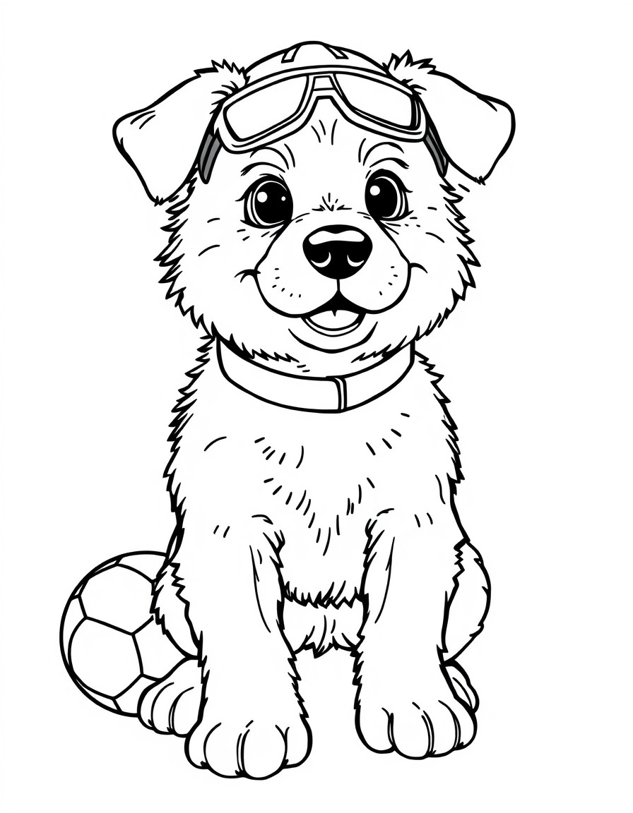 make a cool colorjg page maybe a cute dog playing sports