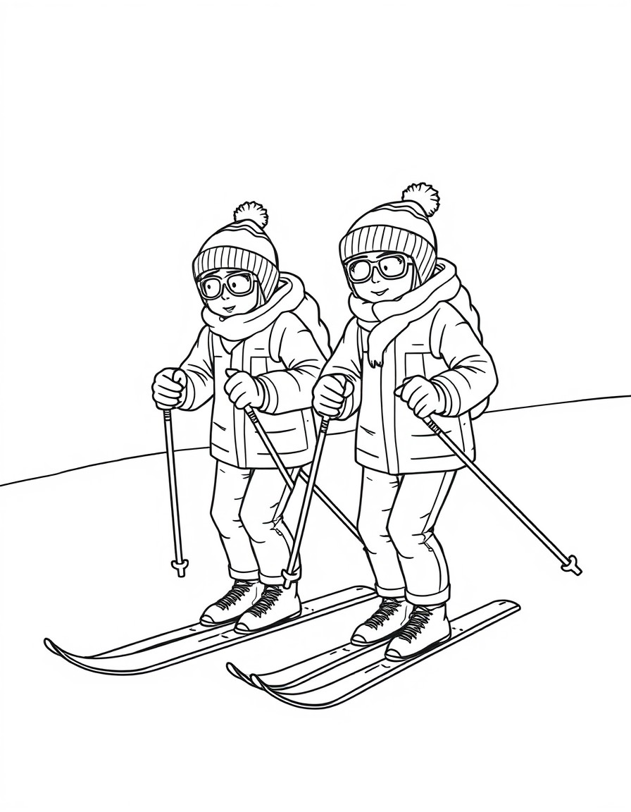 Skiers with Chandlings on their skis