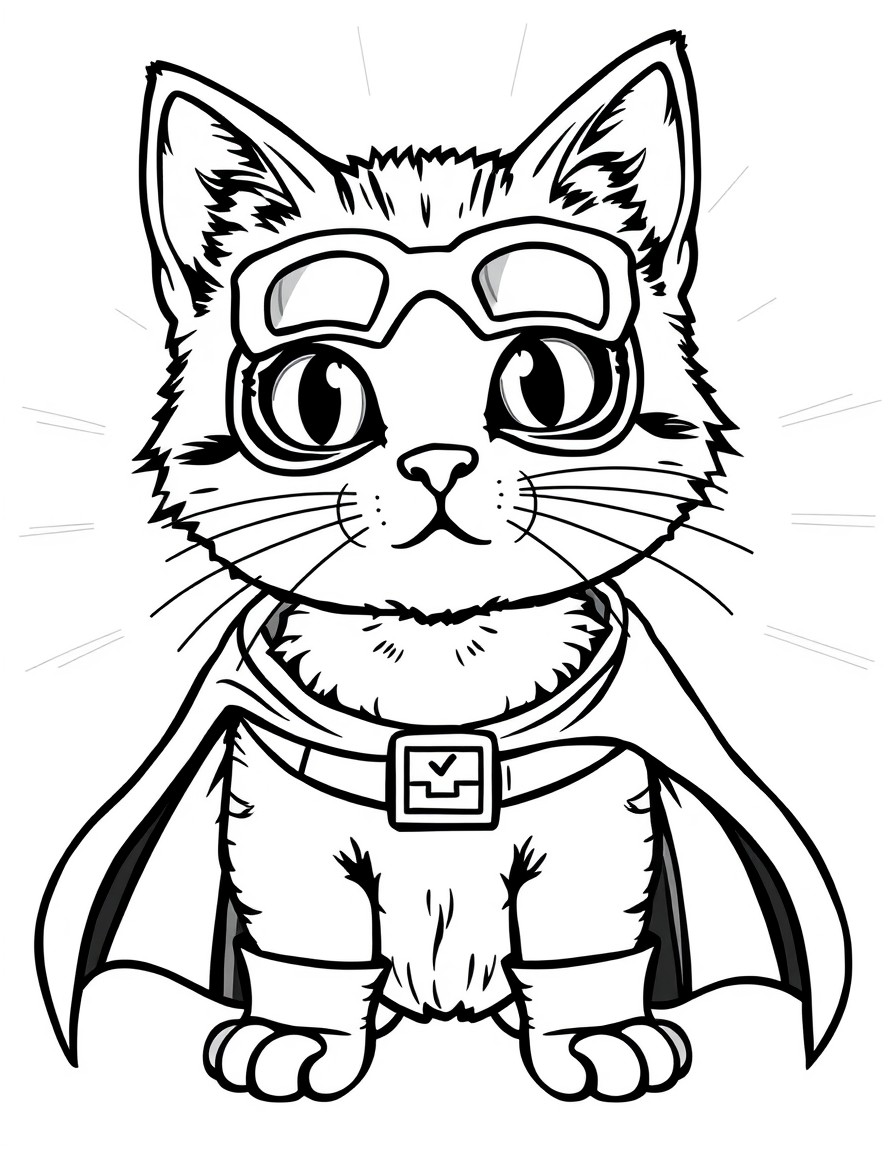 Cute superhero cat