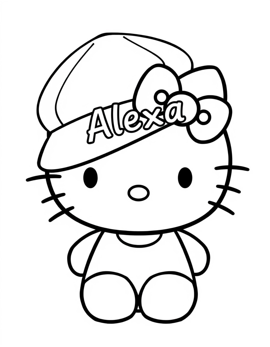 Hello Kitty with the name Alexa in the cap