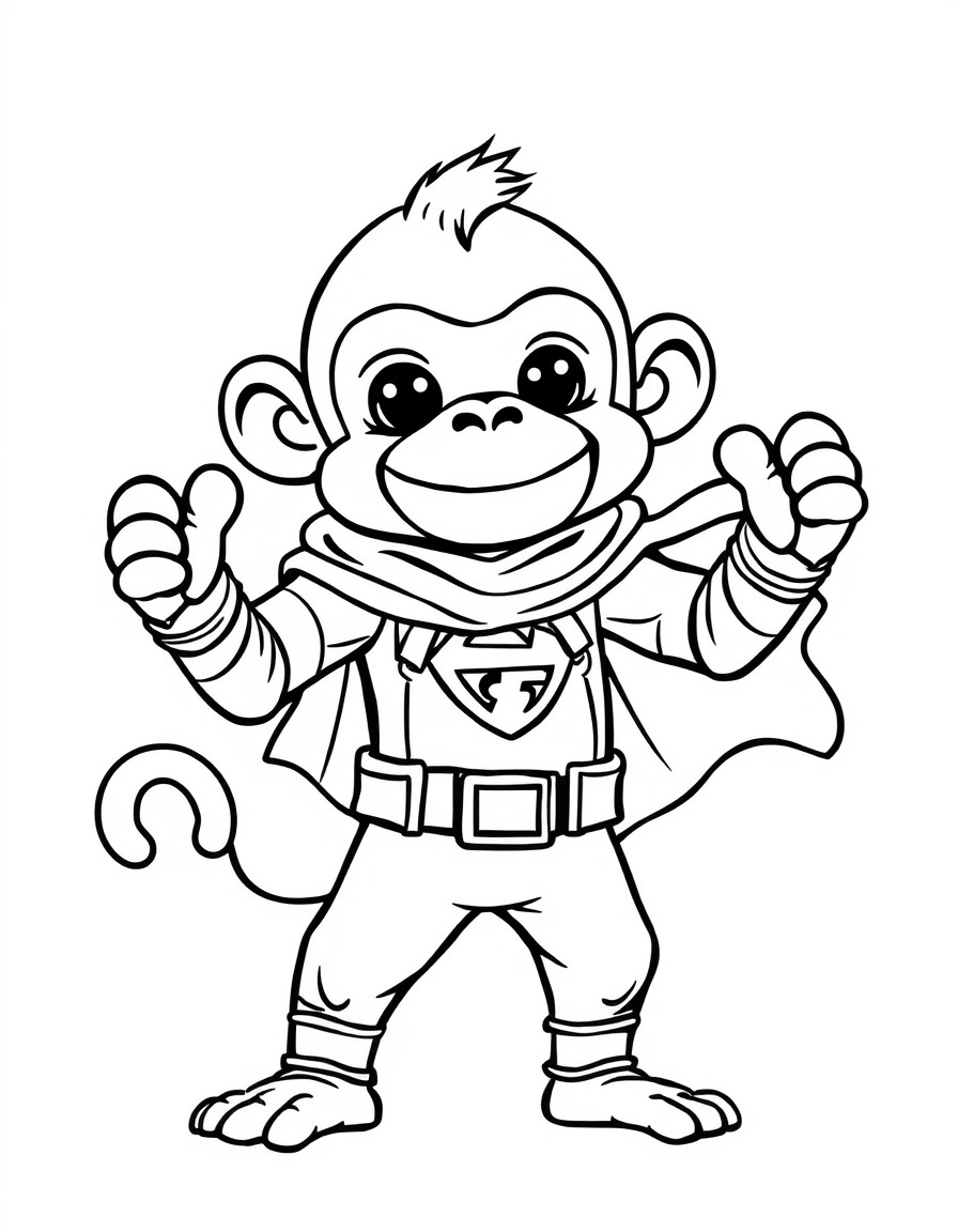 Cute monkey superhero