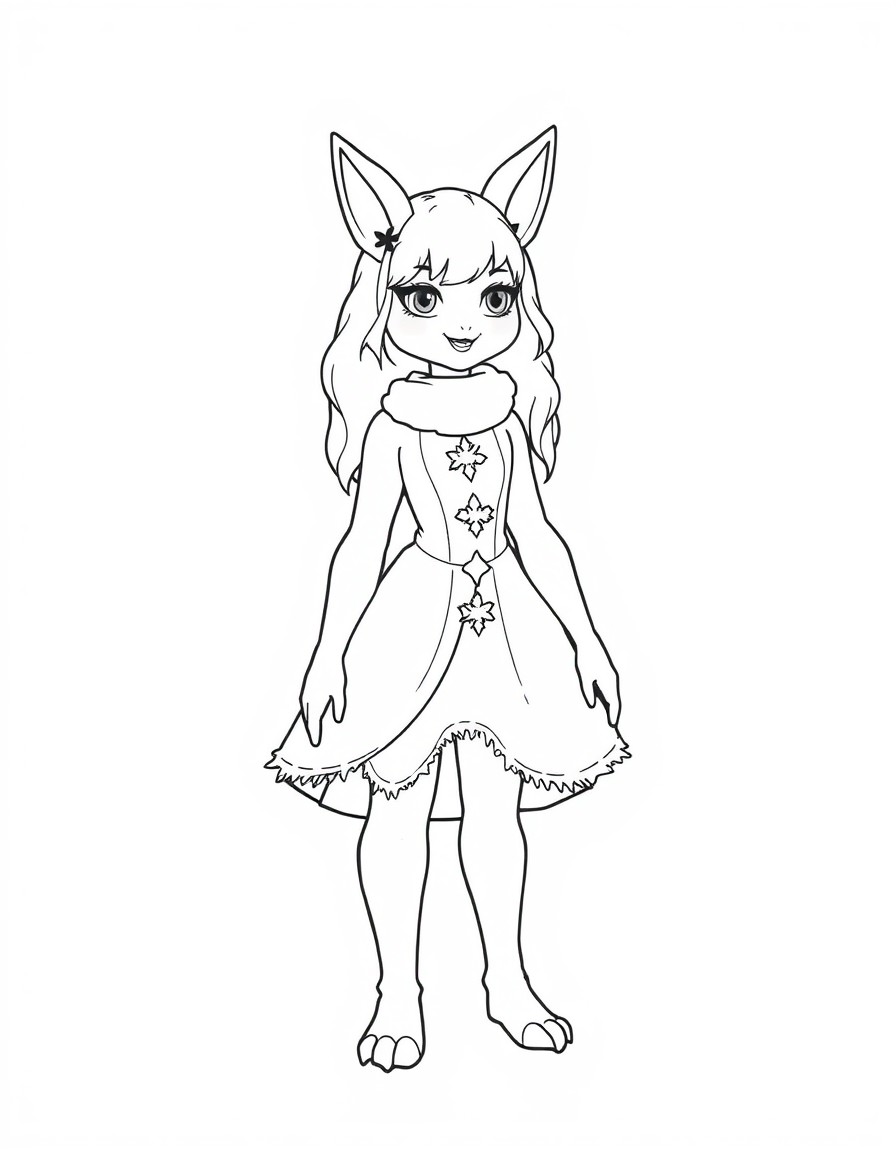 El hada del invierno Sus alas tienen forma de copos de nieve y lleva un vestido blanco y plateado adornado con cristales de hielo.