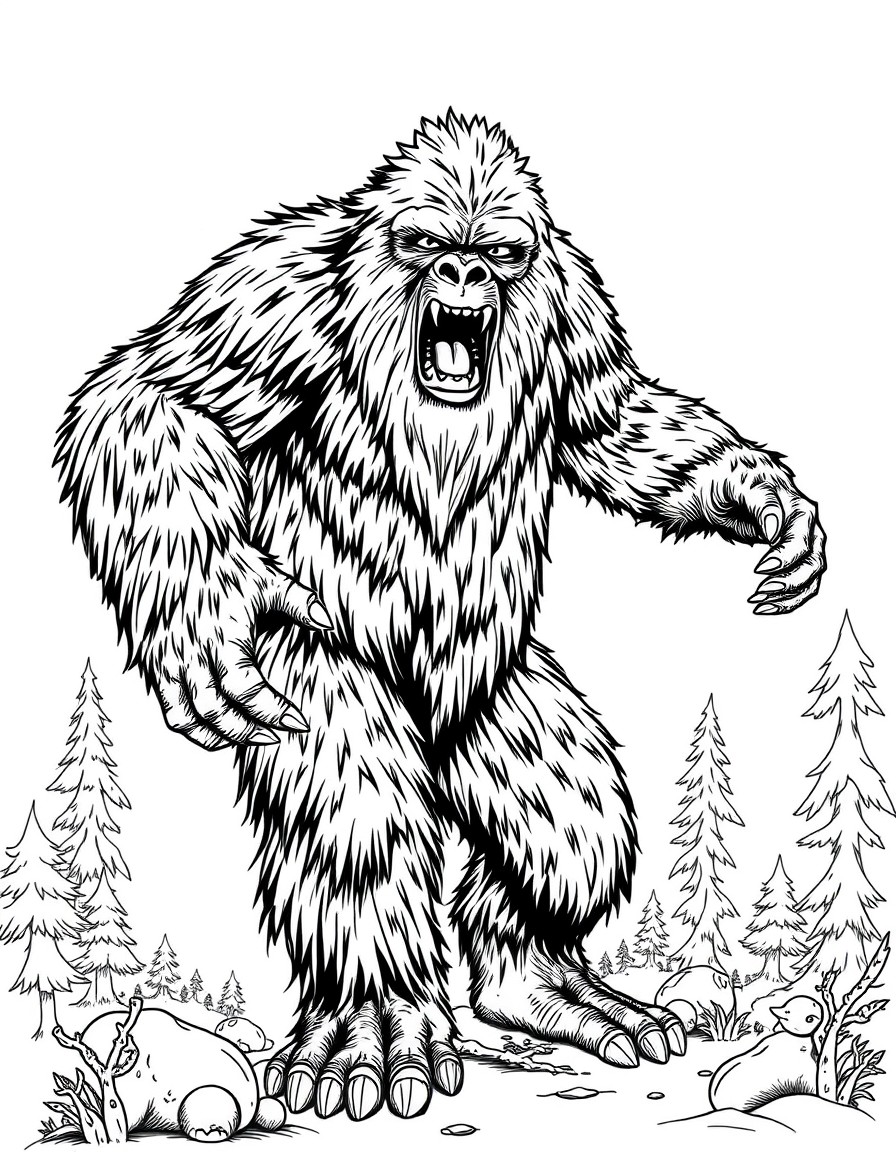 Sasquatch in a scary pose