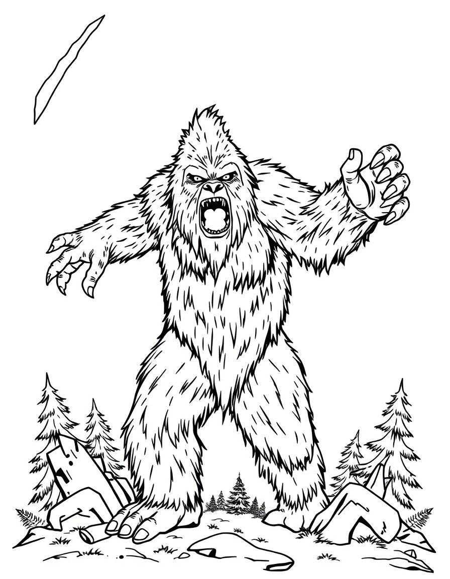 Sasquatch in a scary pose