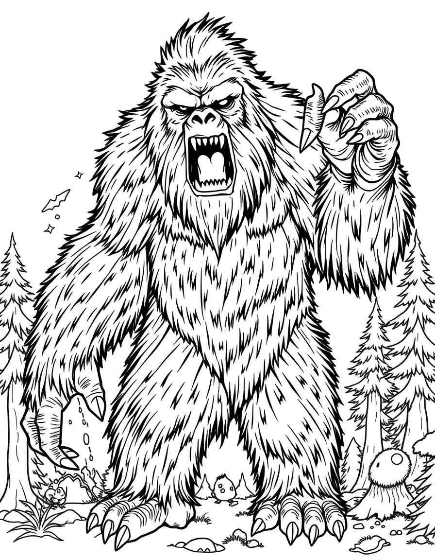 Sasquatch in a scary pose