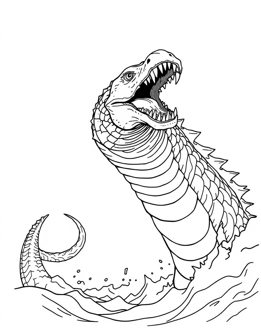 Loch Ness Monster screaming into air