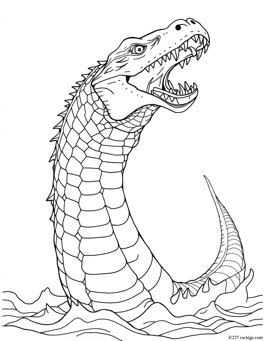 Loch Ness Monster screaming into air