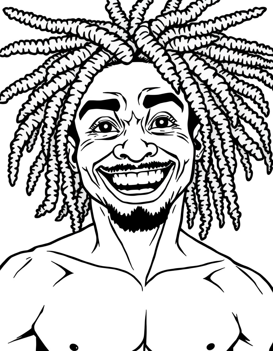 Black shirtless dread head funny with a great smile shirtless