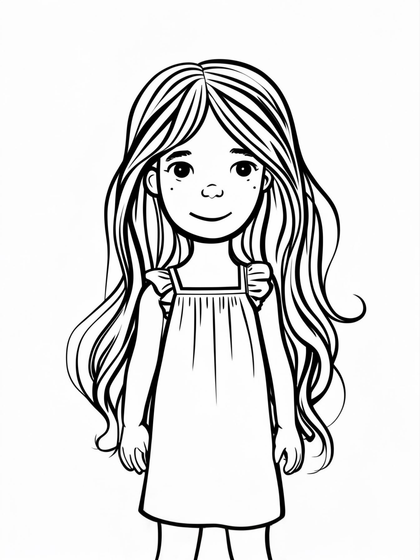 An girl with long hair