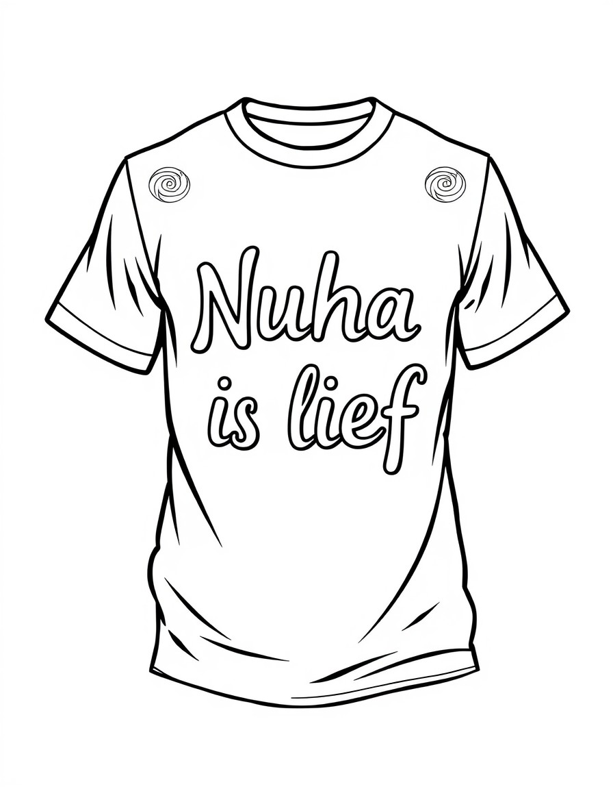 now the shirt should have this text Nuha is lief